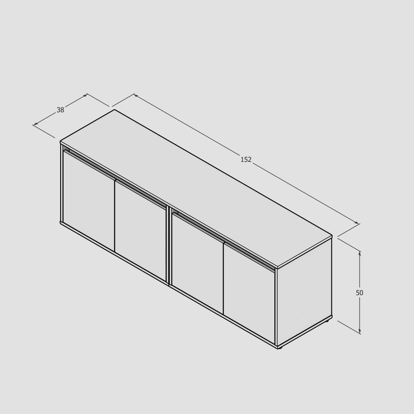 Mueble de TV Pure - Centro de Entretenimiento Minimalista 152x38x50 cm