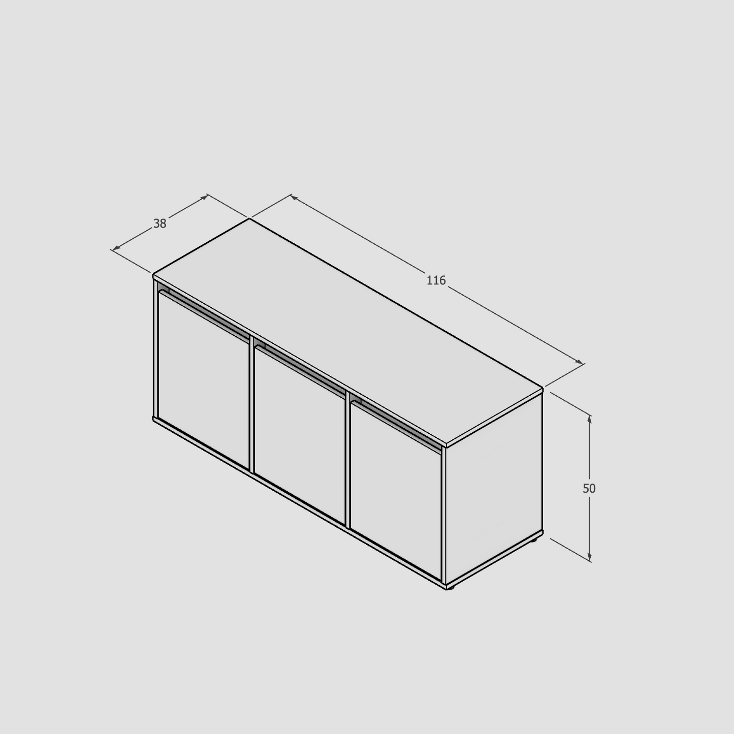 Mueble para TV Luxe - Centro de Entretenimiento Elegante 116x38x50 cm